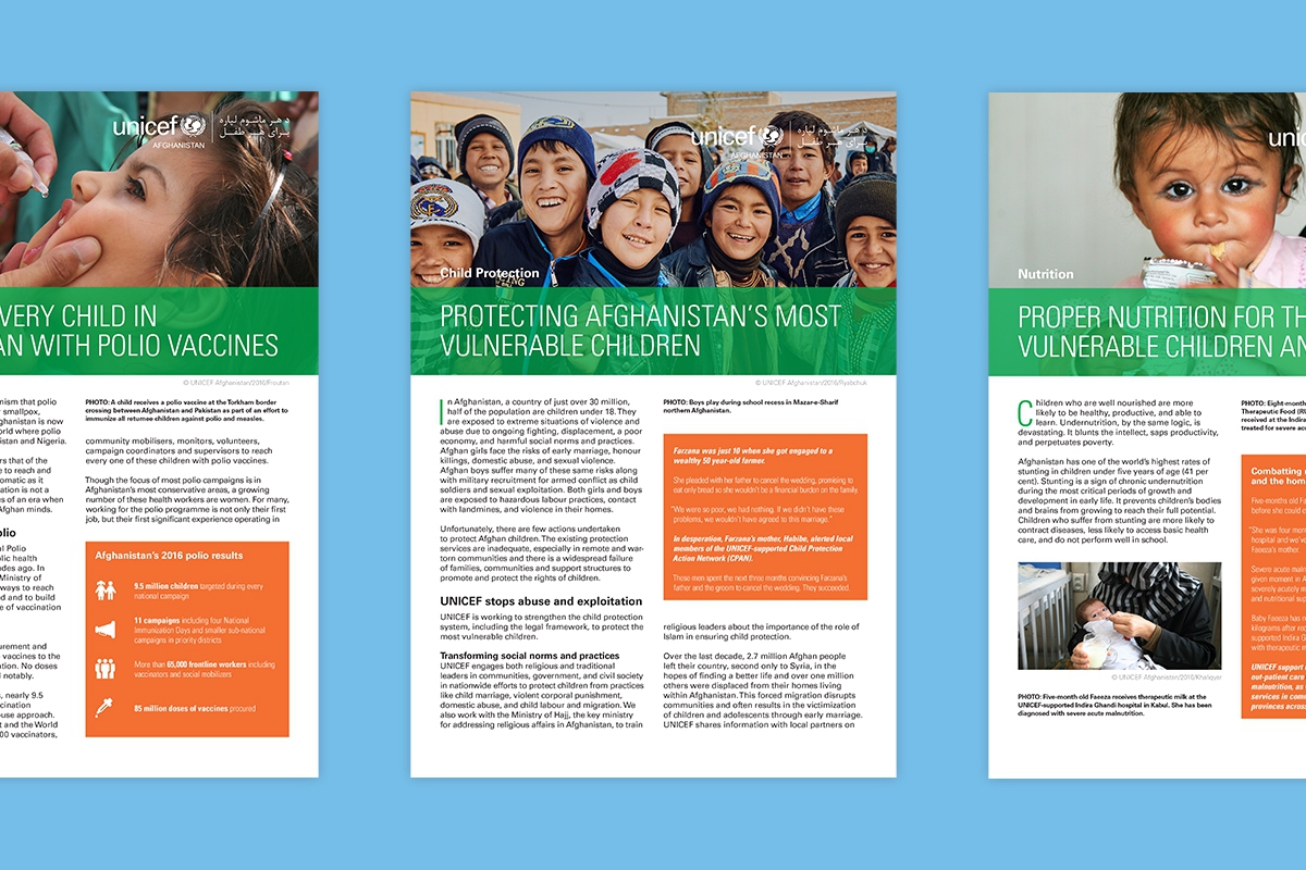 Designing Quality Programme Briefs for UNICEF Afghanistan