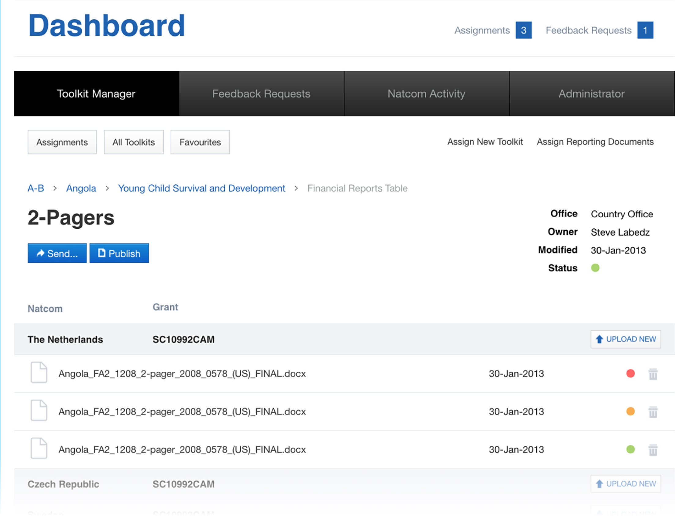 Funding Marketplace 2-pager screen